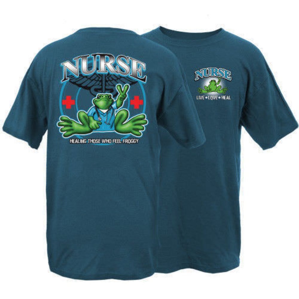 Peace Frogs Nurse Short Sleeve T-Shirt ~ Choose Size ~ 100% Cotton ~ Brand New!